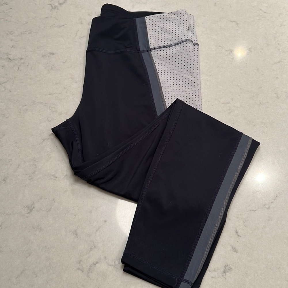 Athleta Navy & White High-rise Leggings - XL Tall